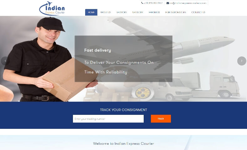 Indian Express Couriers Website Banner