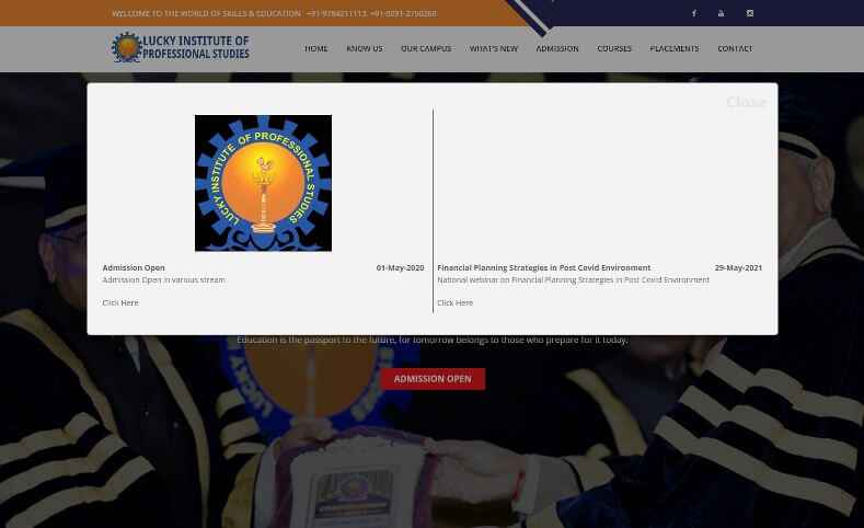 Lucky Education Group Website Banner